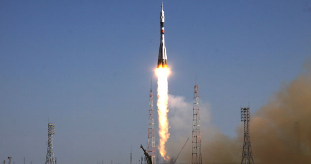 Al cosmodromo di Baikonur il lancio del razzo Soyuz-FG” con la navicella Soyuz TMA-04M (Foto: Ria Novosti)