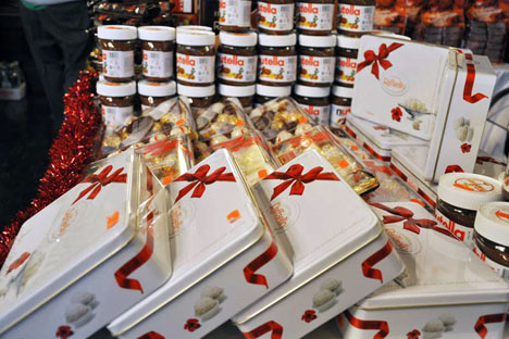 L'azienda Ferrero, in prima linea all'interno del progetto "ExhibItaly" dell'Ambasciata italiana a Mosca, è stata protagonista anche del mercatino di Natale organizzato a Villa Berg (Foto: ufficio stampa)