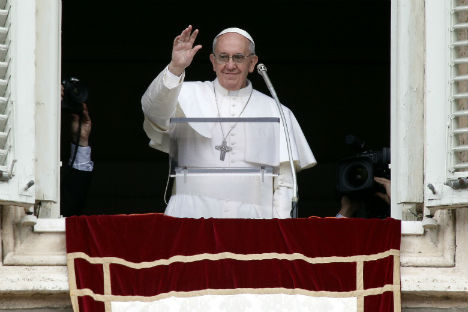 El papa Francisco durante su primer ángelus. Fuente: Reuters/Vostock Photo.