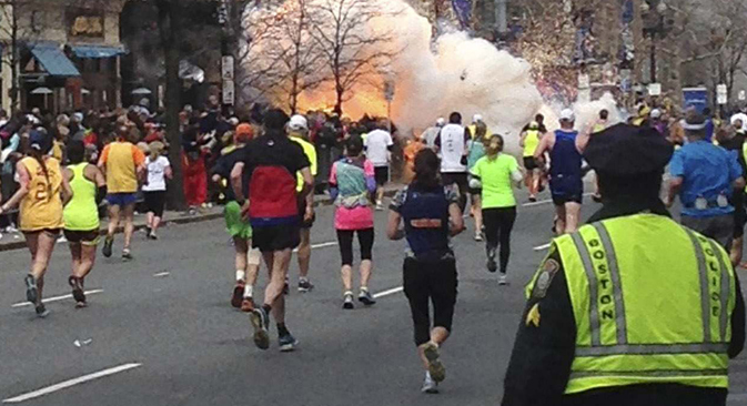 Due bombe sono state fatte esplodere alla maratona di Boston, negli Stati Uniti (Foto: Reuters/Vostock Photo)