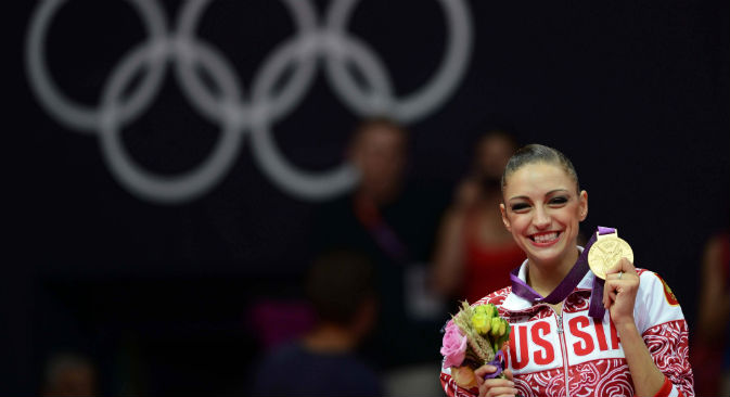 La ginnasta russa Evgenia Kanaeva (Foto: AFP / East News)