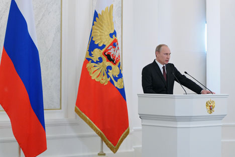 Il Presidente russo Vladimir Putin è intervenuto davanti all’Assemblea Federale per il consueto discorso di fine anno (Foto: Ria Novosti)