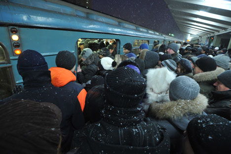Folla nella metropolitana di Mosca (Foto: PhotoXPress)