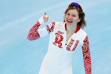 Olga Fatkulina, medaglia d’argento nei 500 m pattinaggio di velocità femminile (Foto: Vladimir Baranov / RIA Novosti)