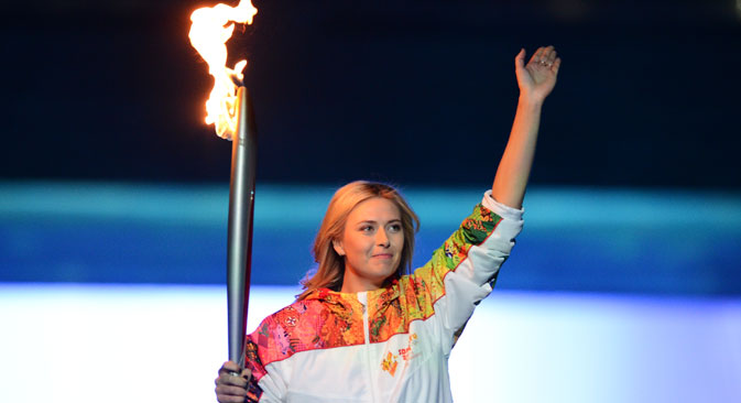 Maria Sharapova durante la fase finale della cerimonia (Foto: Ria Novosti)