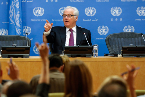 Il rappresentante permanente della Russia presso l’ONU, Vitaly Churkin (Foto: Reuters)