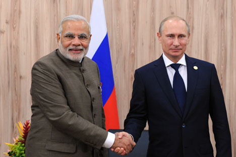 Vladimir Putin con il Primo Ministro indiano, Narendra Modi (Foto: Mikhail Klimentyev / RIA Novosti)