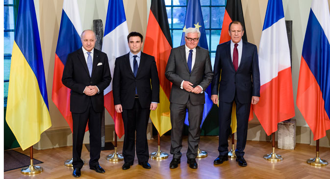 L’incontro a Berlino tra i ministri degli Affari Esteri di Russia, Germania, Francia e Ucraina (Foto: AP)
