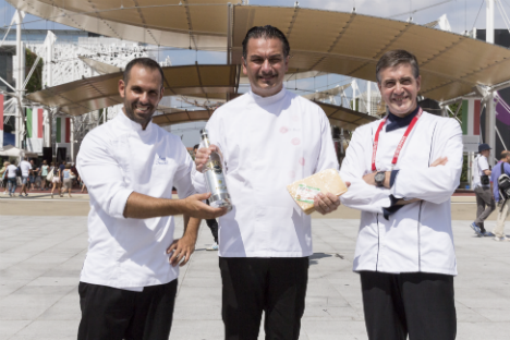 I tre chef che hanno partecipato alla giornata italo-russa all'Expo di Milano (Foto: Russia Expo 2015)