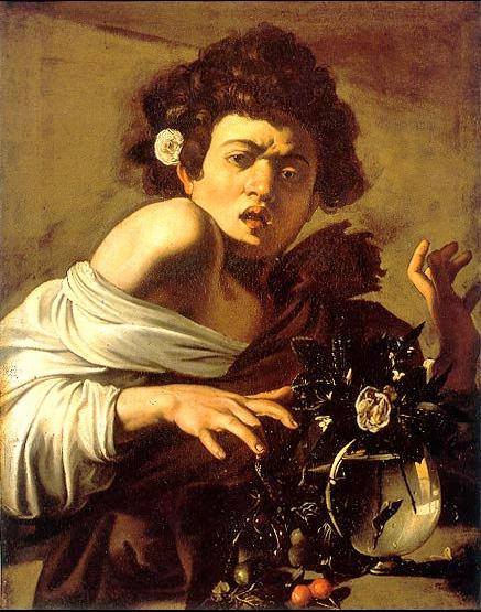 Il dipinto "Ragazzo morso dal ramarro" di Caravaggio (Fonte Wikipedia)