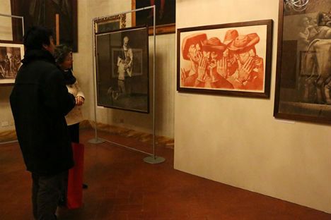 Alcune delle opere in mostra.