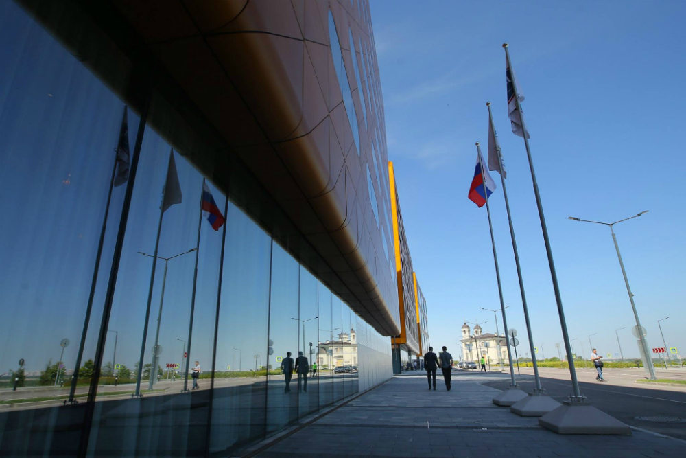 Il palazzo che ospiterà la ventesima edizione del Forum economico internazionale di San Pietroburgo.