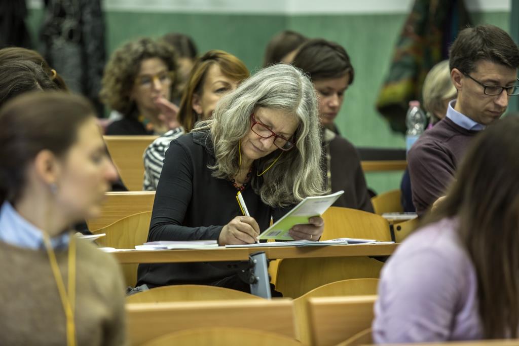 Insegnanti a lezione, durante la due giorni di incontri a Milano per gli specialisti di lingua russa. 