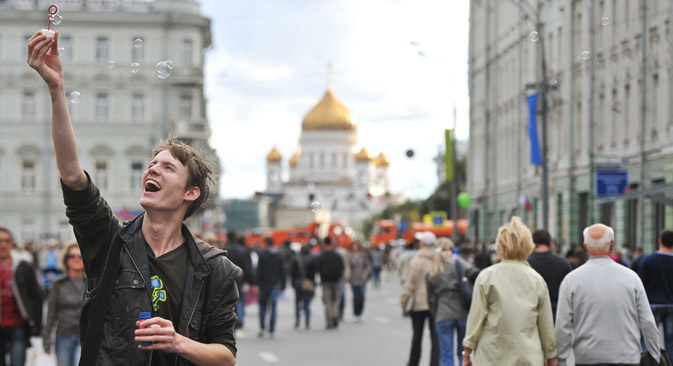 モスクワは、慣例にもとづいて、866歳の誕生日を9月の第一土曜日に祝う　＝タス通信撮影　