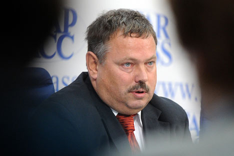 経済発展省貿易交渉部のマクシム・メドヴェトコフ部長=タス通信撮影