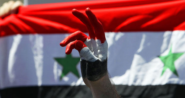 Демонстрации за поддршка на Башар Асад во Дамаск. Извор: AP / Билал Хусеин.