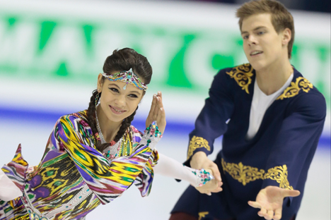 Руски пар Јелена Иљиних и Никита Кацалапов био је најбољи у сегменту слободан плес. Извор: AP.
