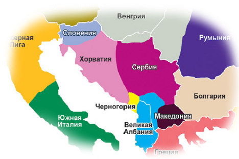 Детаљ спорне „експертске“ карте из руске жуте штампе којом су највећи српски медији узбунили јавност.