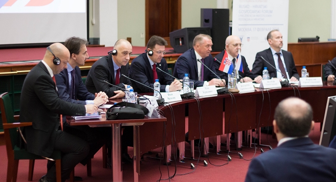 Руско-хрватска конференција у Москви отворена је 17. фебруара, само дан након што је Европска унија проширила санкције Русији, укључивши на „црну листу“ још 19 руских званичника и 9 компанија. Фотографија: Јекатерина Туришева.