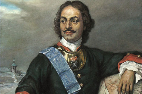 Петар I у униформи Преображенског пука. Пол Деларош, 1838.