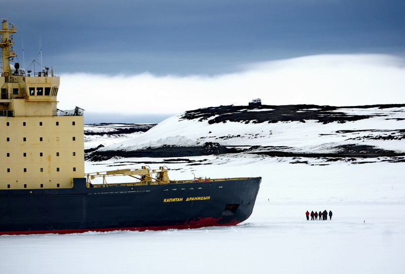 Russian Icebreaker near Franz Josef Land